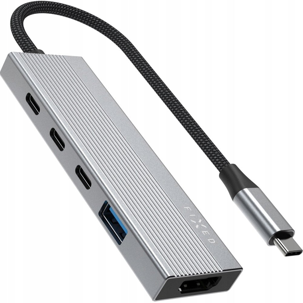 Fixed 5-Port Aluminum USB-C HUB Core, for Laptops and Tablets, 100W,