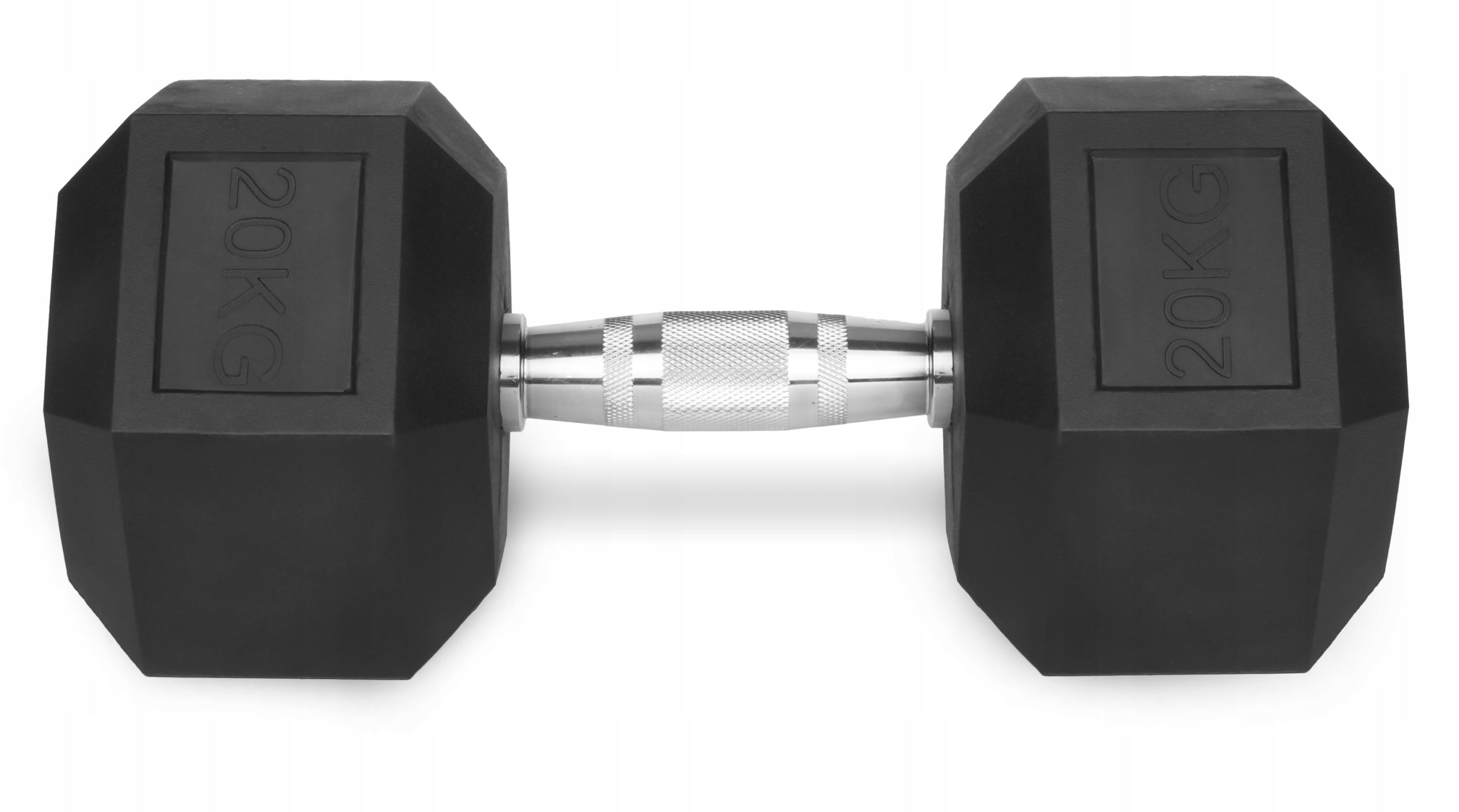 Fixed dumbbells 2x20kg cast iron rubberized SET 40kg HEX for training SOLID Model HEX gumowane 2x20kg