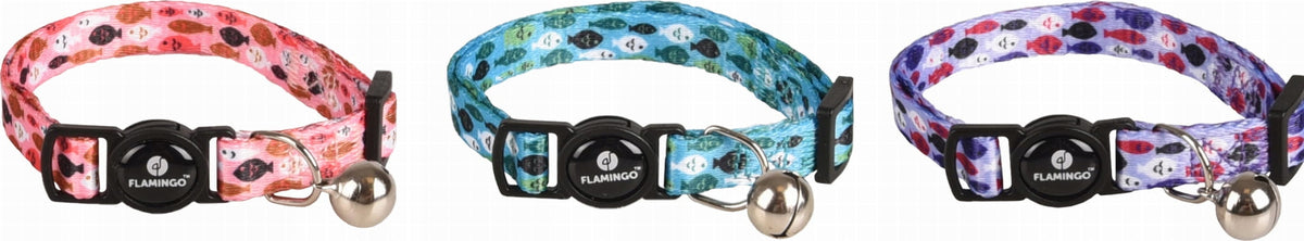Flamingo Minou Cat Collar with Fish