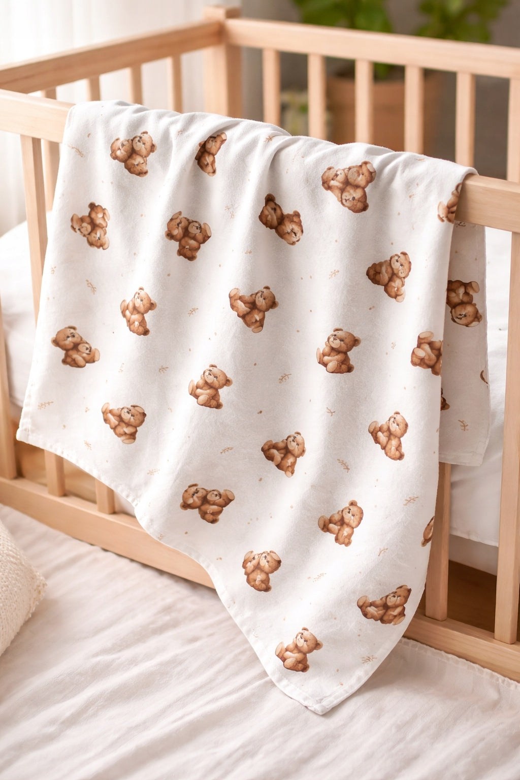 Flannel Diaper 80x80 Bears| Soft Cotton | Baby Blanket