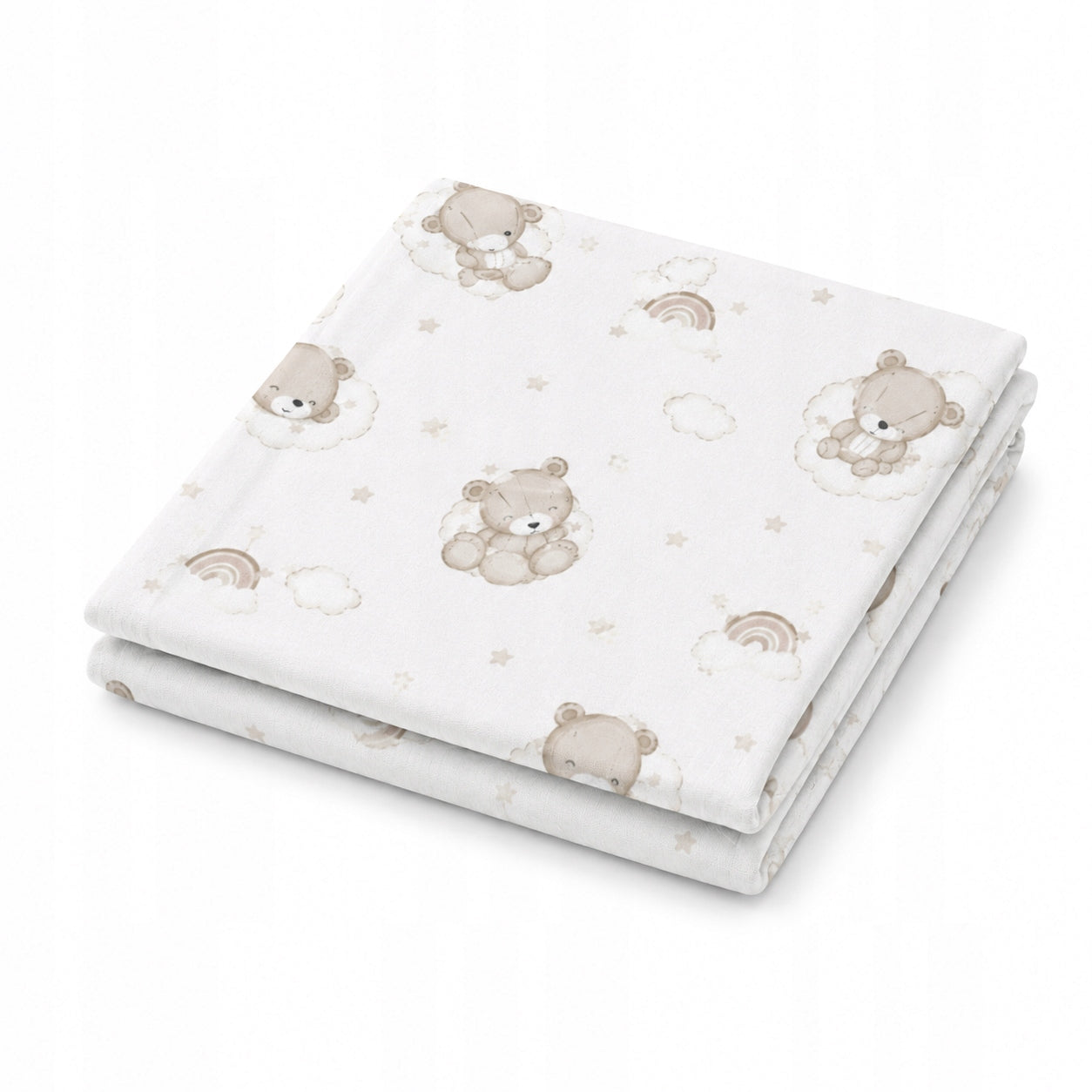 Flannel Diaper 80x80 Rainbow Bear White Szymex