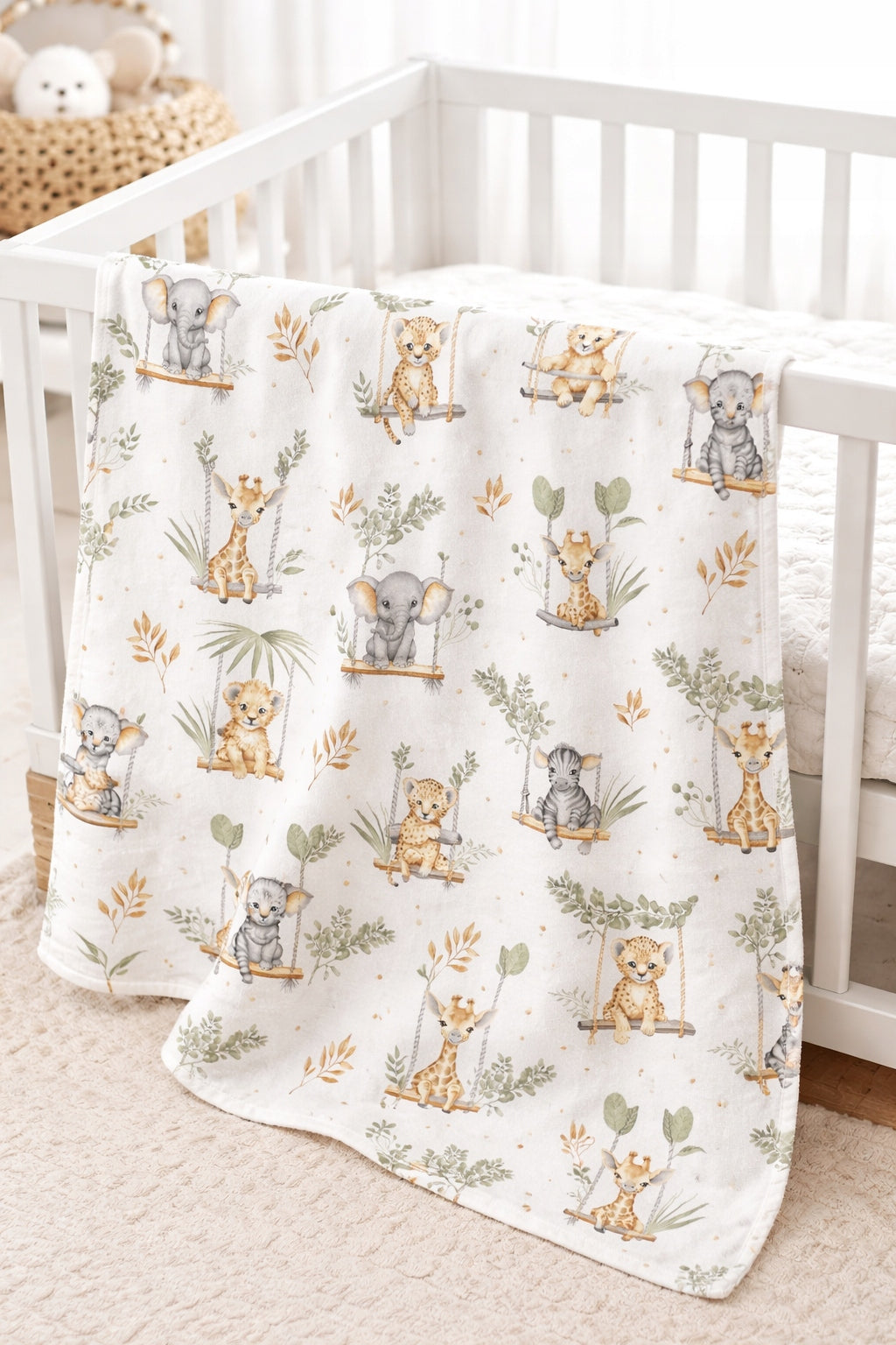 Flannel diaper 160x60 cm – soft swaddle for wrapping newborn safari Manufacturer code 01fro