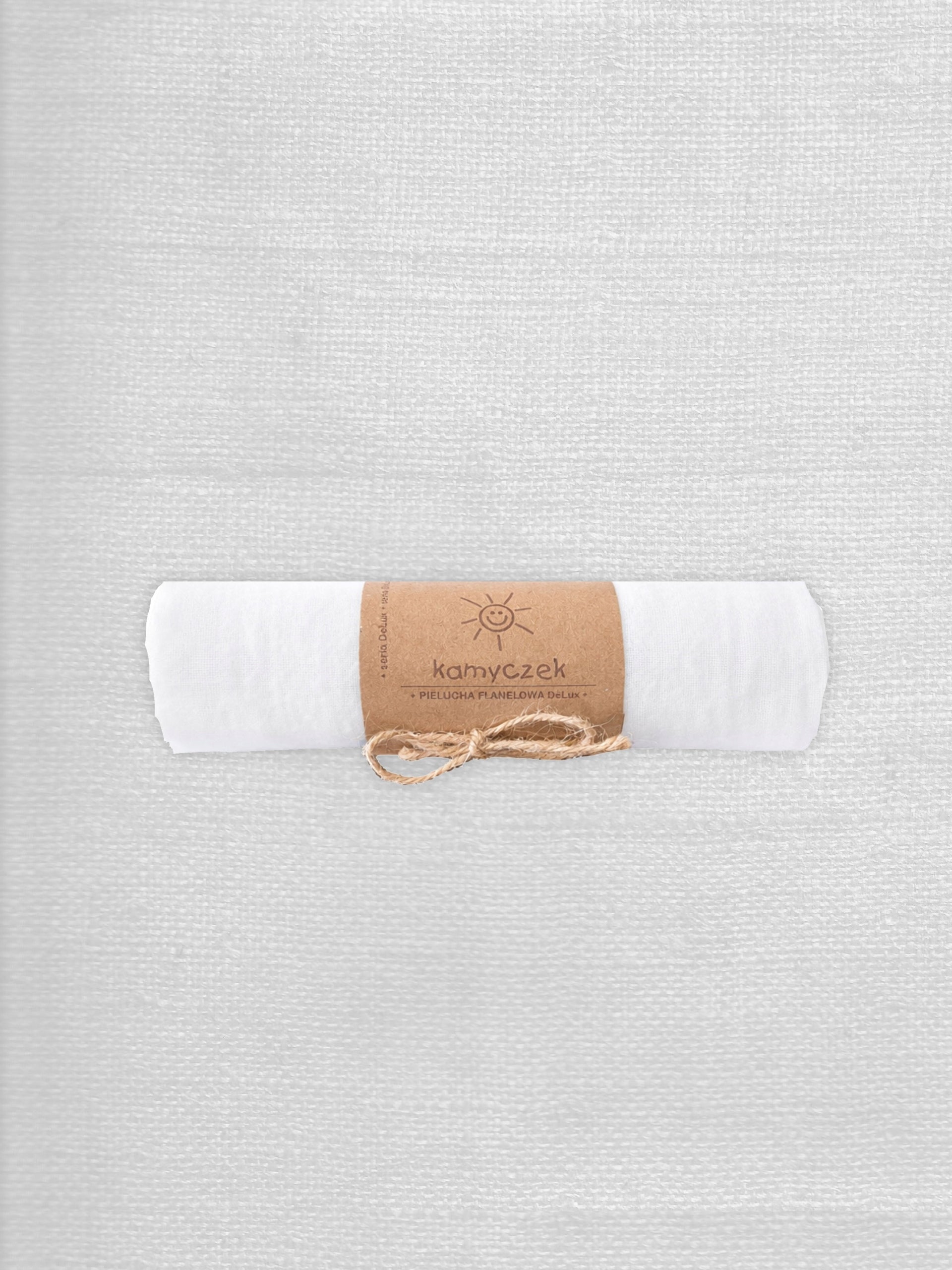 Flannel diaper KAMYCZEK 100% Cotton White Embroidered on 4 sides 70cmx75cm Brand Kamyczek