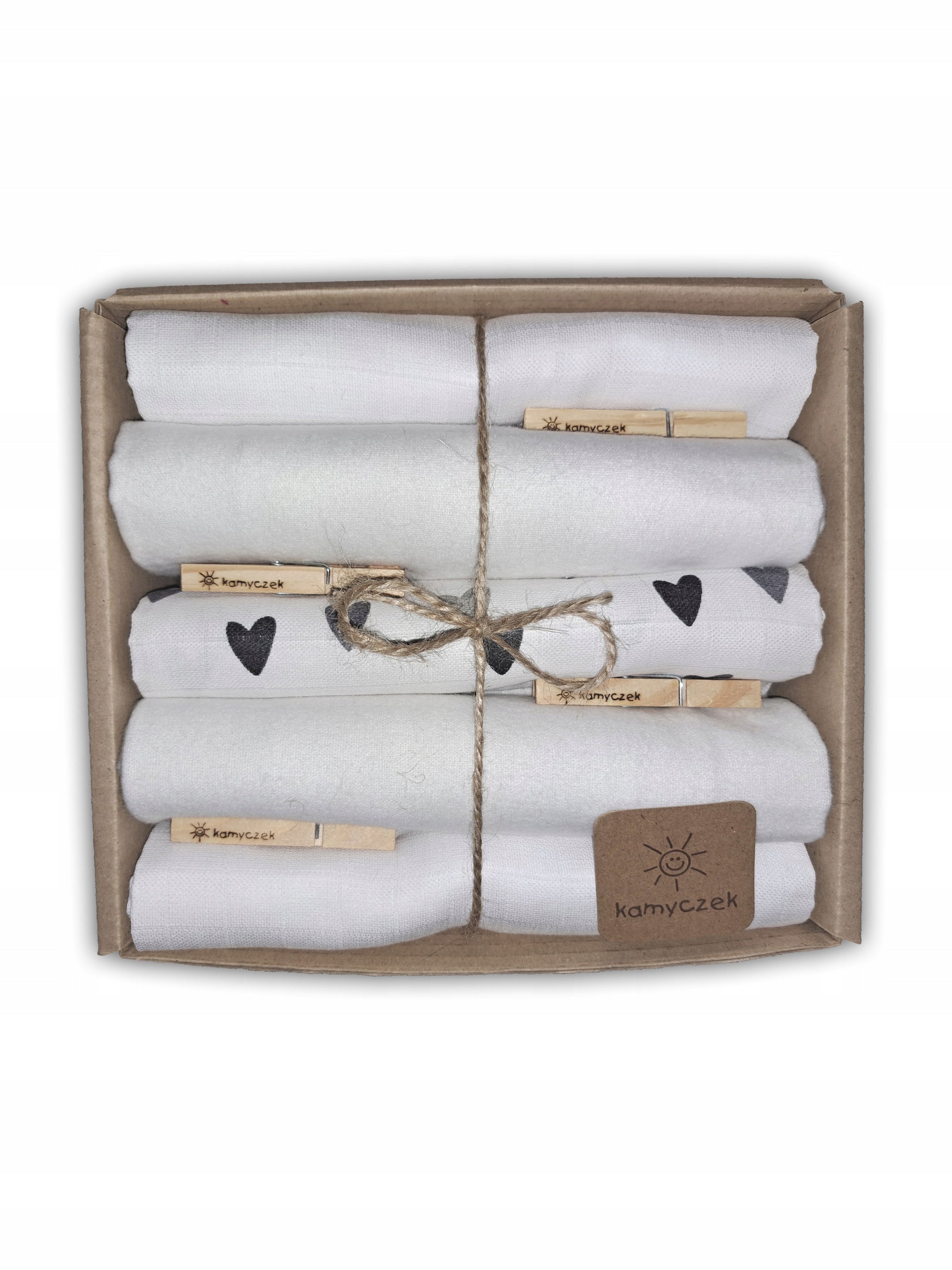 Flannel tetra diapers Kamyczek white color - soft set for children