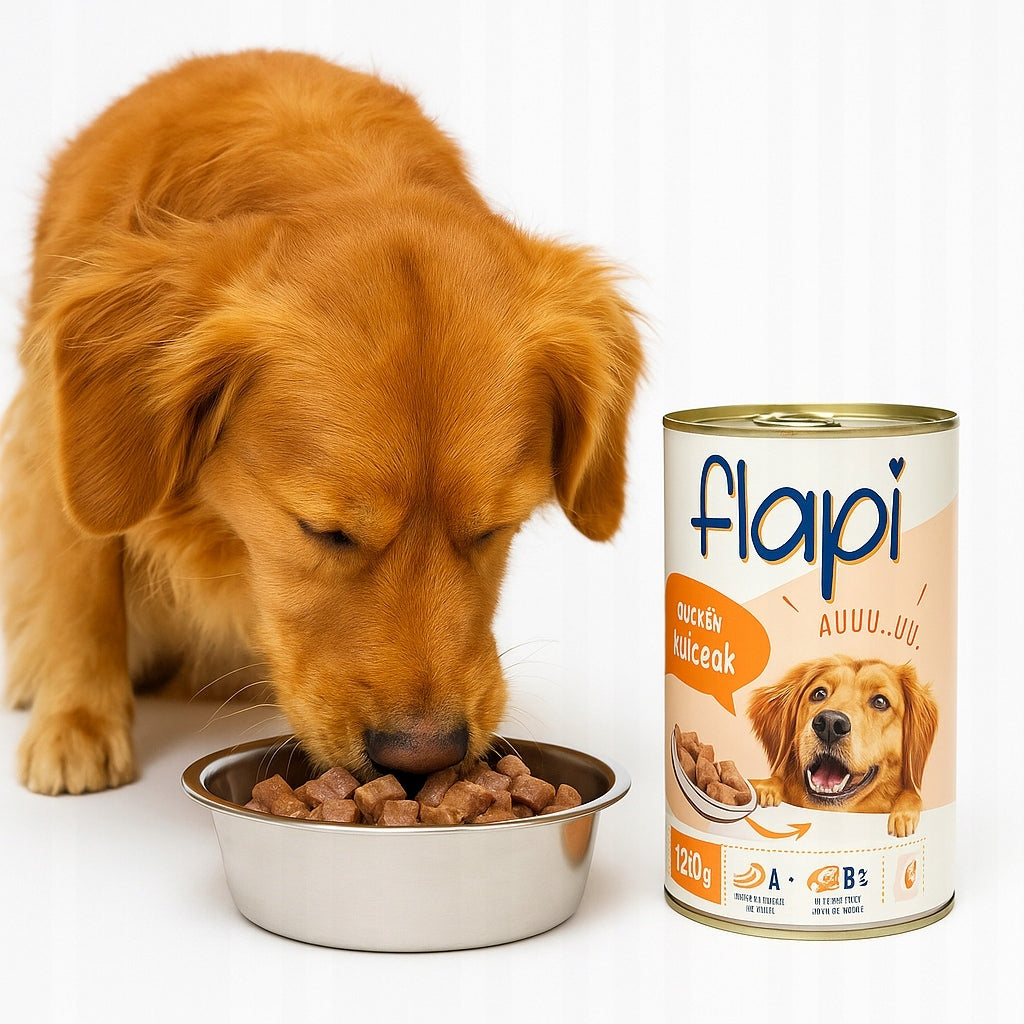 Flapi wet dog food in a can with chicken in sauce 1250g Manufacturer code Karma Dla Psa Mokra w puszcze