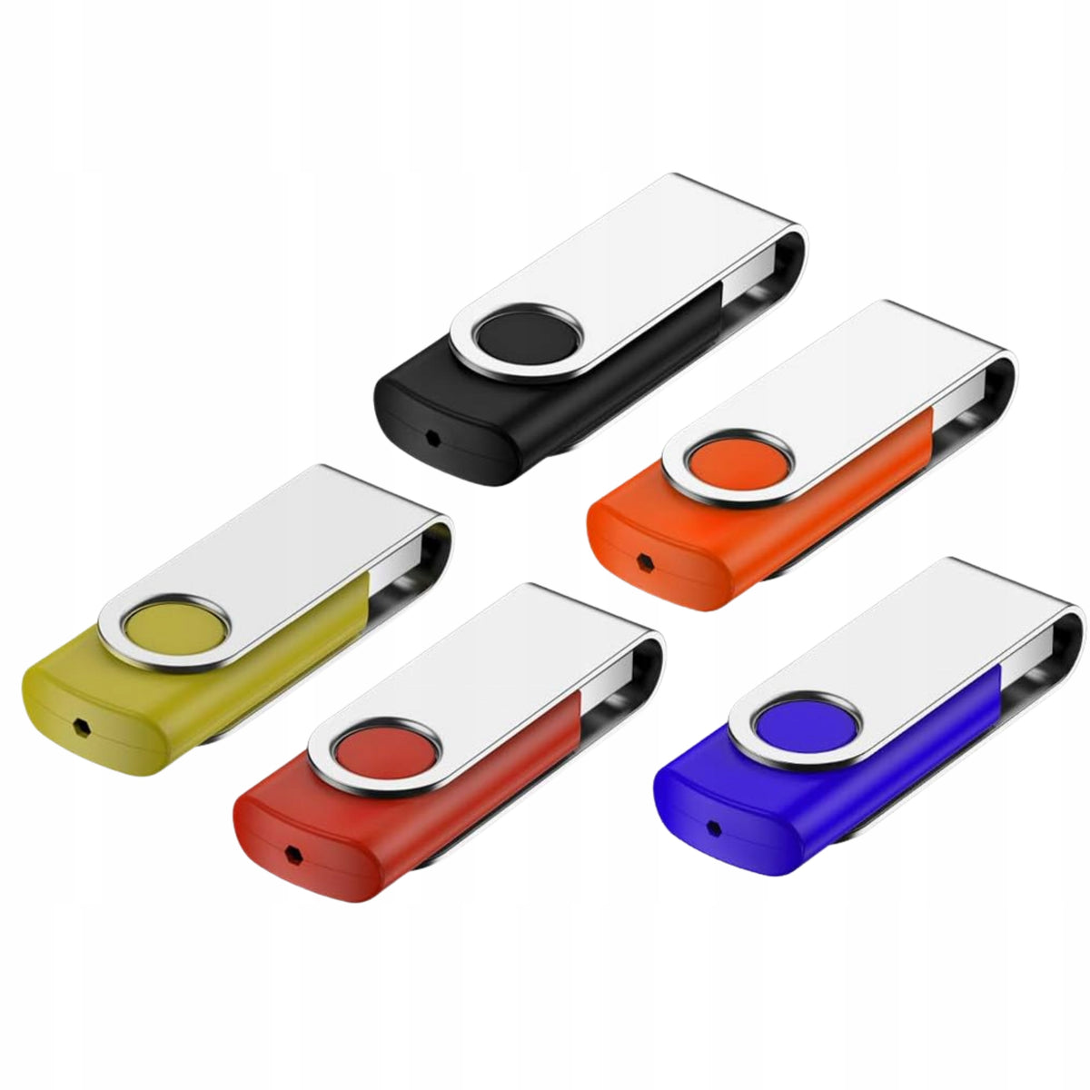 Flash Drive 16GB USB Flash Drive Colors Plus Lanyard Clip Lockable 5 PCS