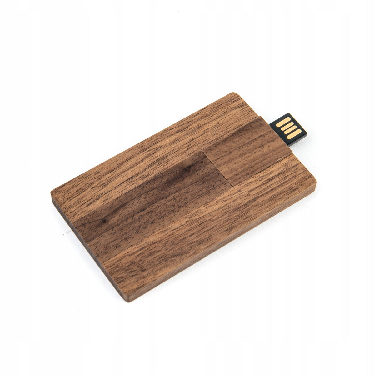 Flash Drive 64GB USB 2.0 Wooden Card WALNUT + Engraving FOR GIFT Brand MemoRabbit