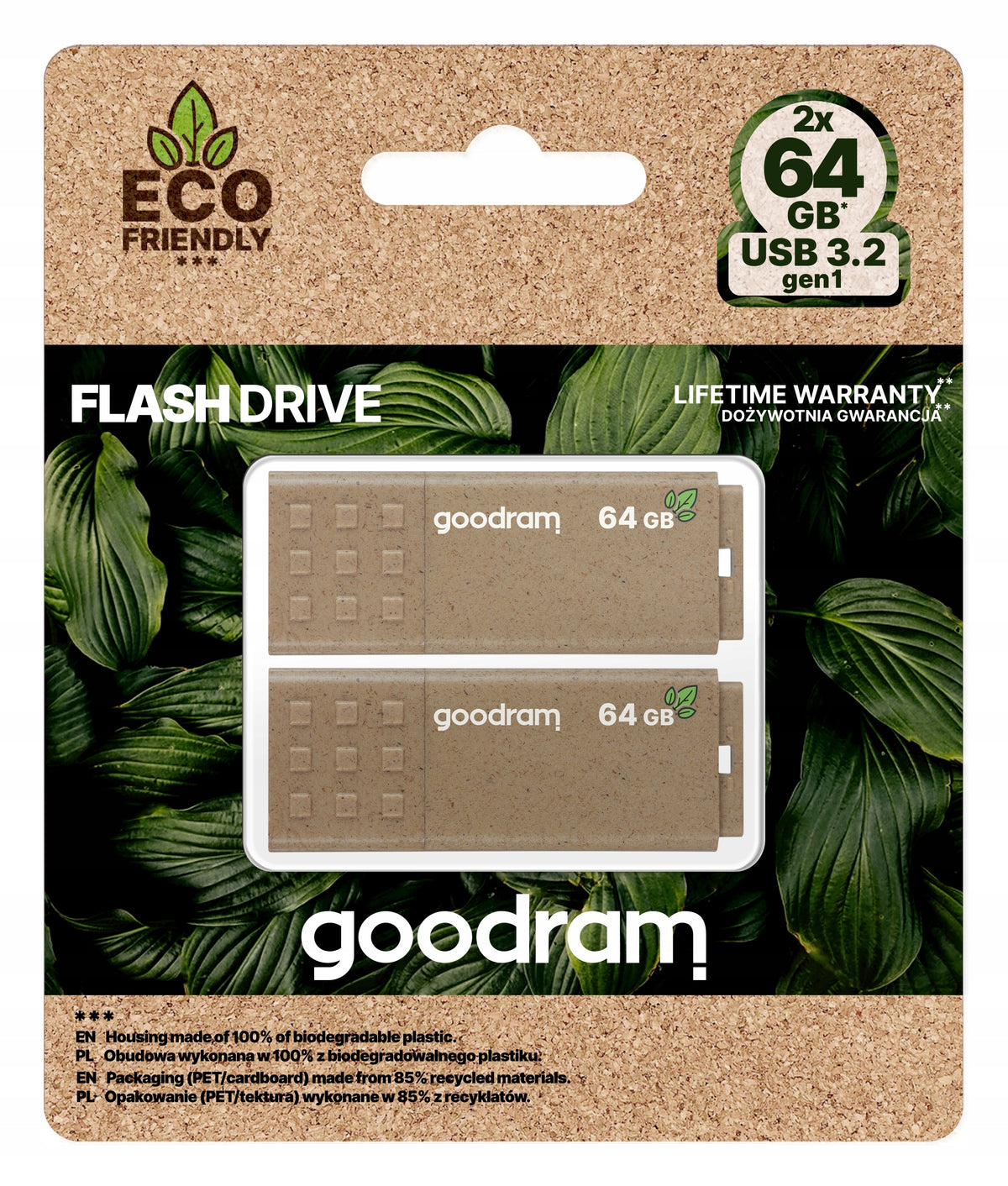 Flash Drive GOODRAM 2x64GB UME3 Eco USB 3.2 two-pack