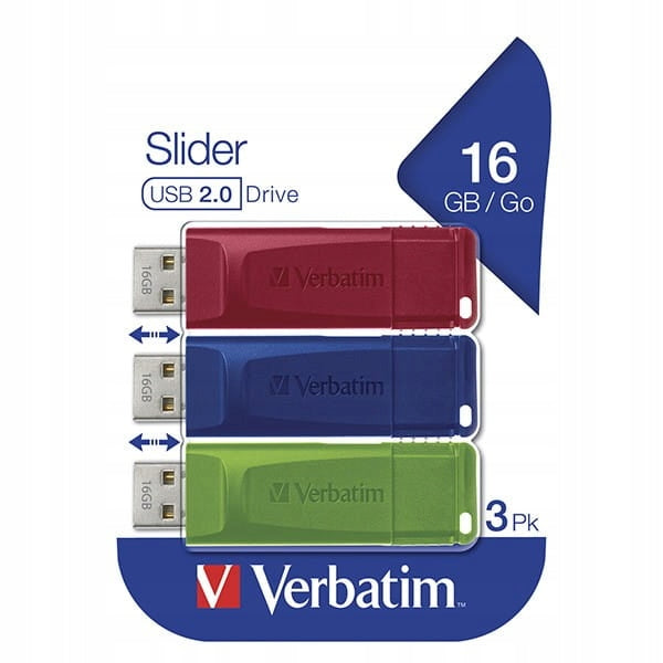 Flash Drive Verbatim Slider 16 GB USB 2.0 multicolor Capacity 16 GB