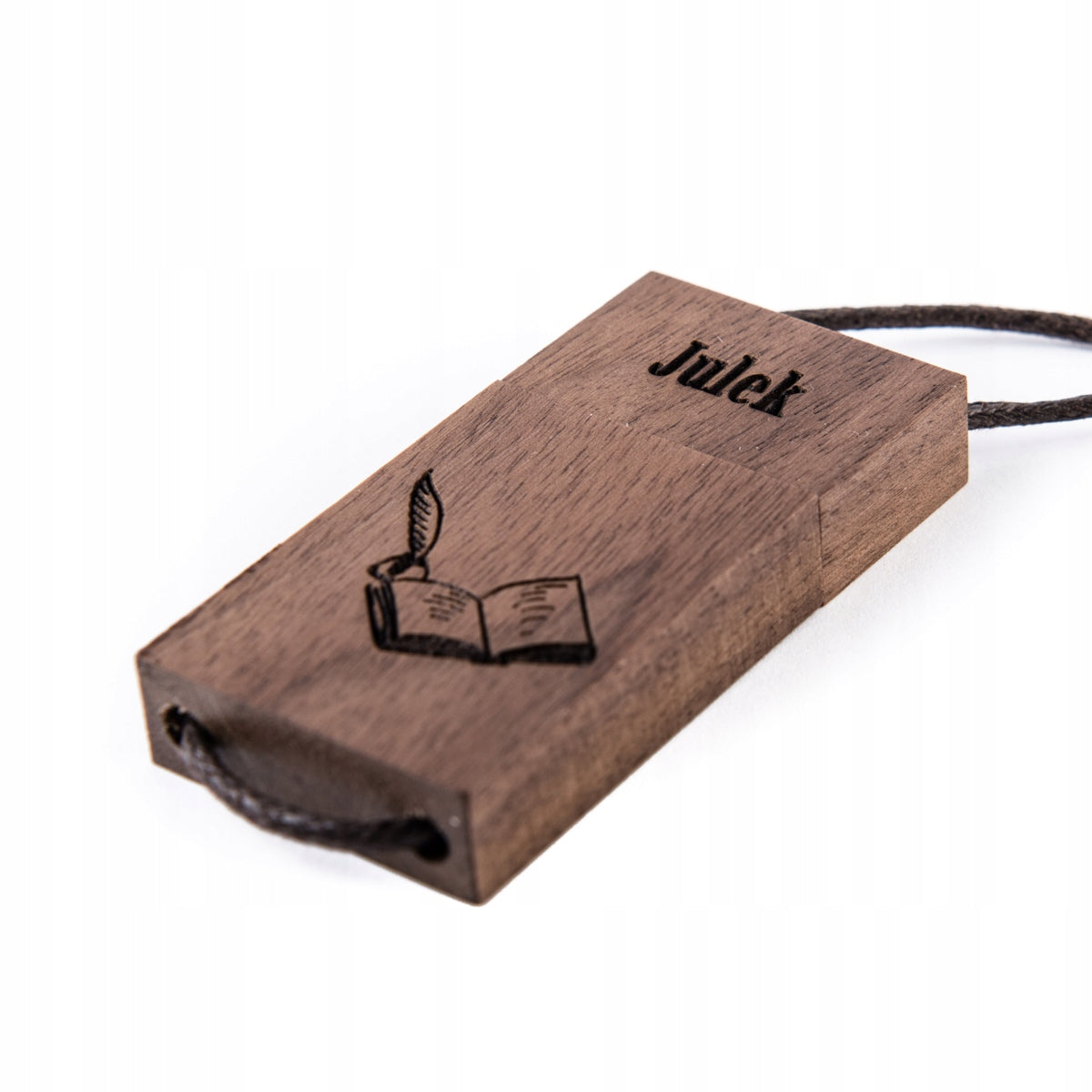 Flash drive + string 64 GB 2.0 + Engraving for the student Color brown