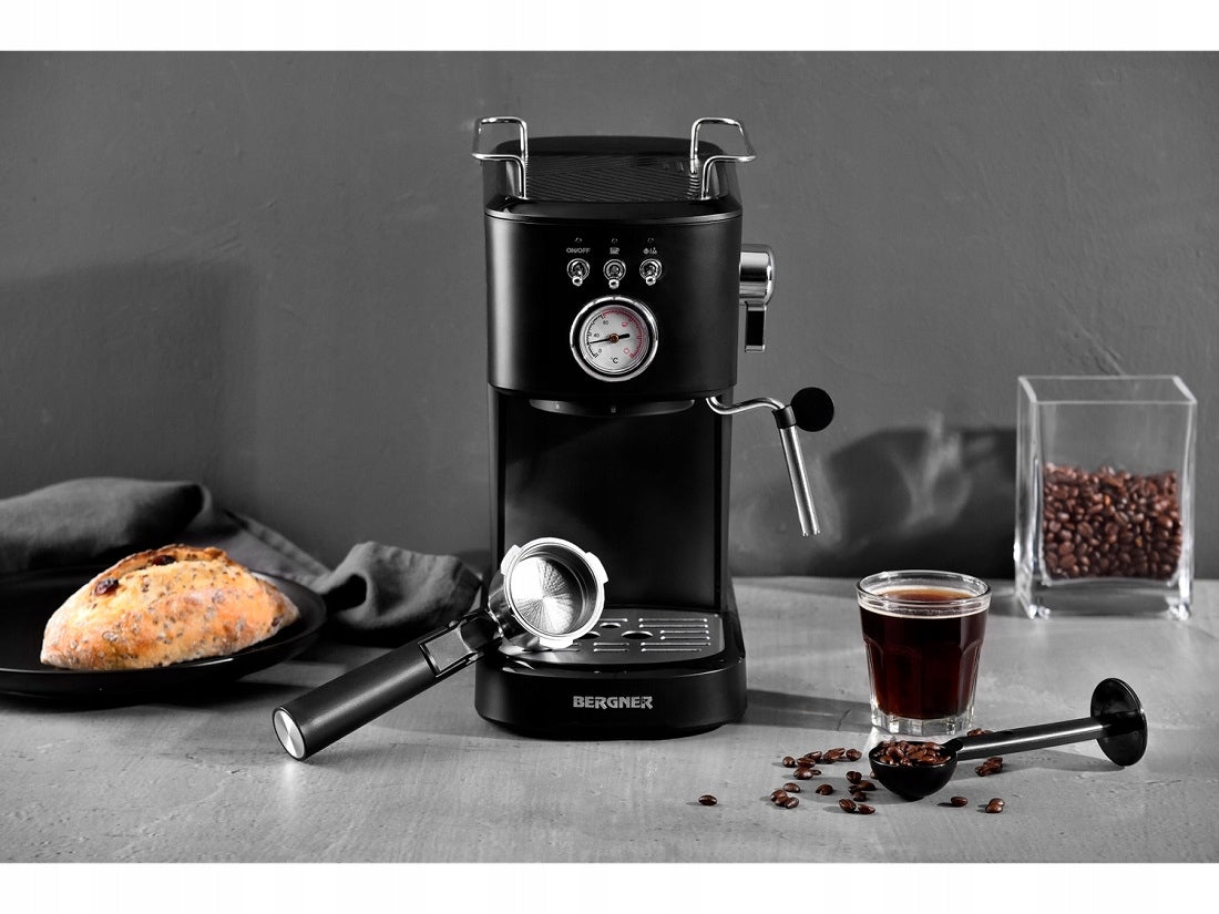 Flask Pressure Coffee Maker Bergner Retro 1100 W black frother Manufacturer code Bergner Retro