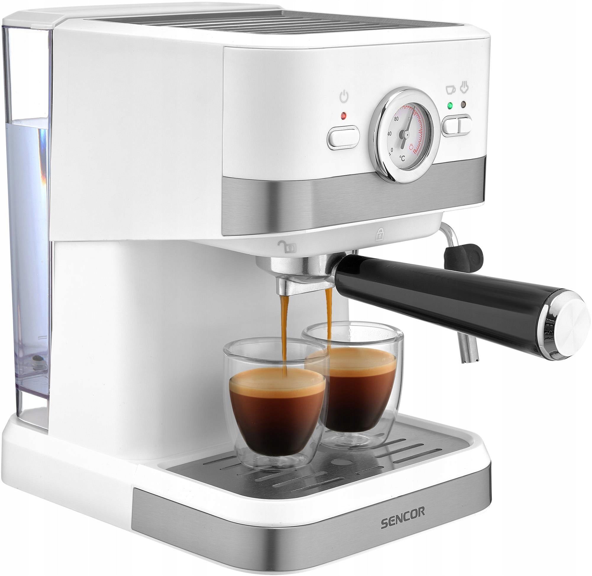 Flask espresso machine 20bar Sencor SES1720WH 1050W for TWO COFFEES white Manufacturer code SES 1720WH