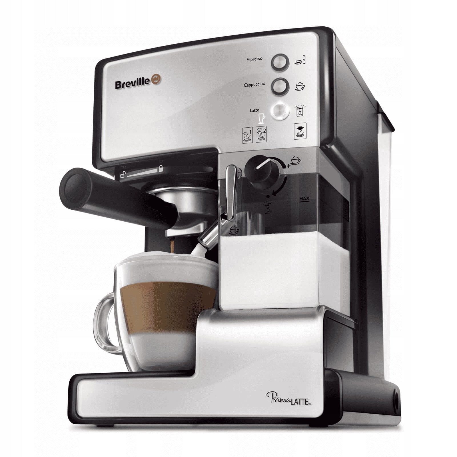 Flask espresso machine Breville Prima Latte 1238 W silver/grey Manufacturer code VCF045X
