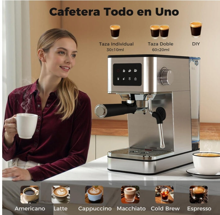 Flask espresso machine Costway silver/grey Model Costway