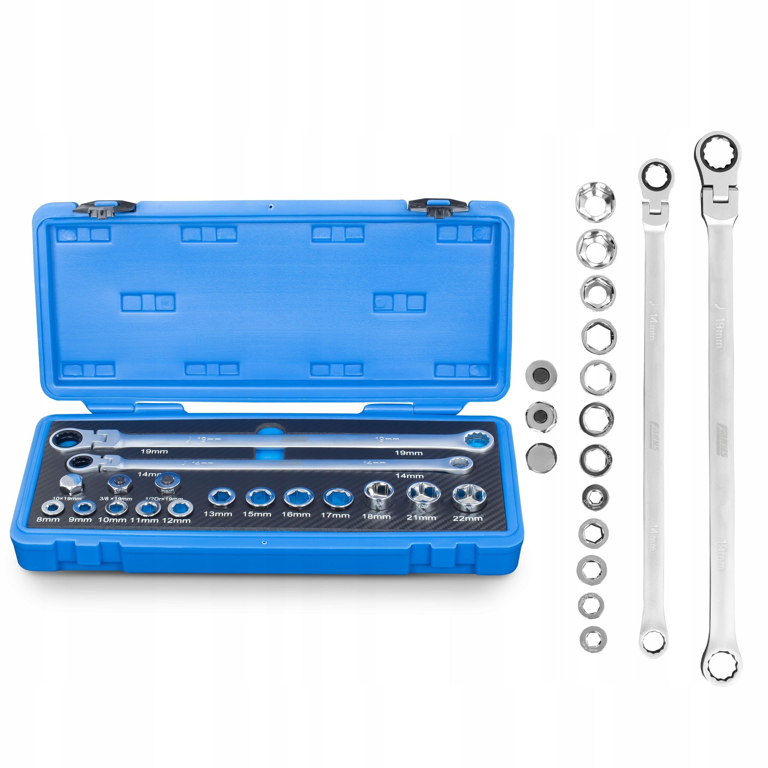Flat-Eye Wrenches With Ratchet Long Broken Set 17el. FR1994 Manufacturer code FR1994