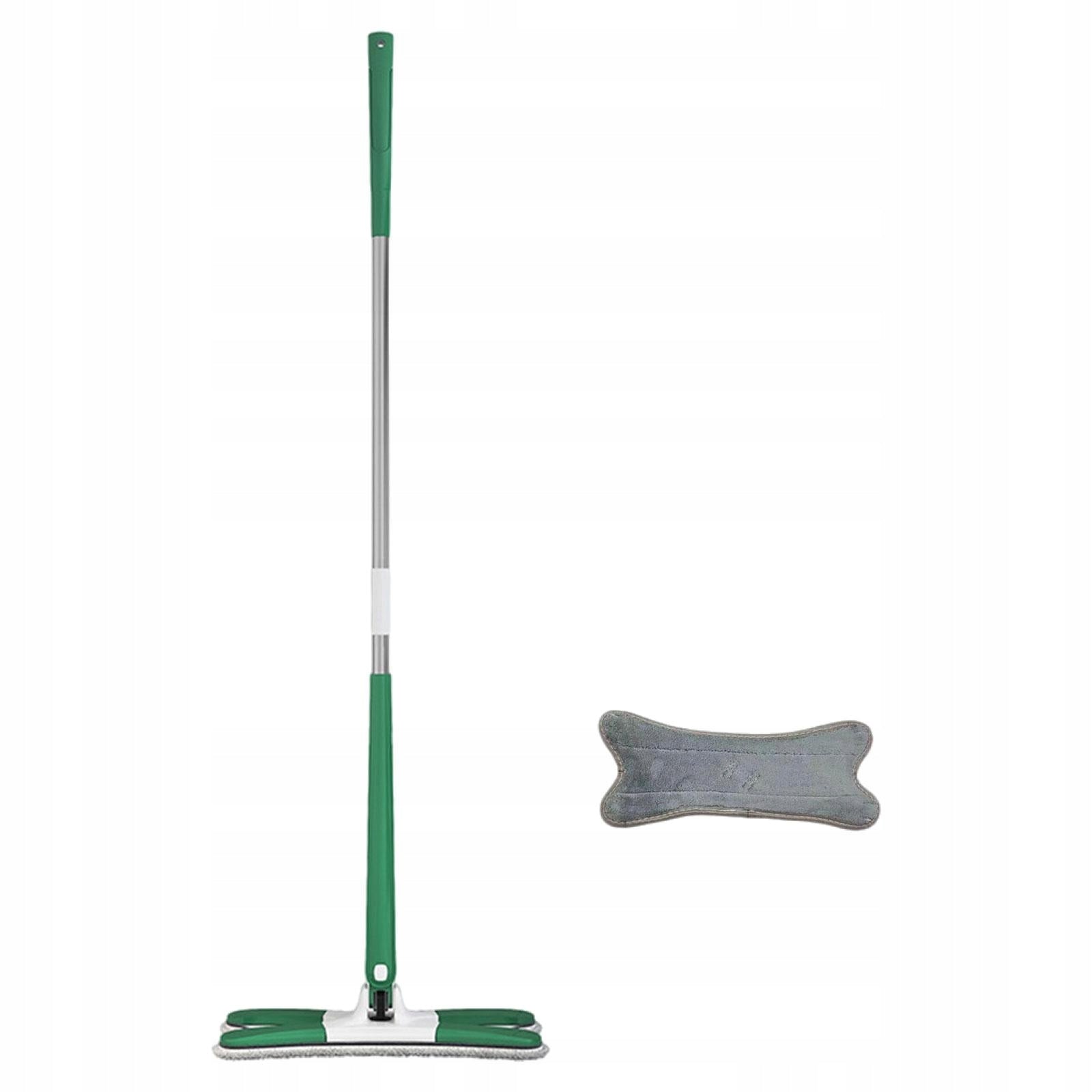 Flat Floor Mop with 1 Washable Microfiber Pad Household Cleaning Green Color transparent