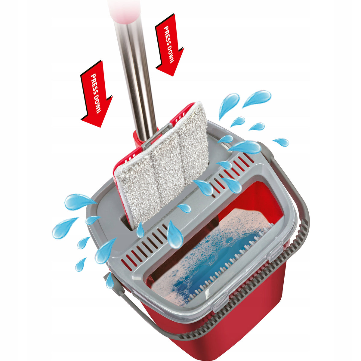 Flat Mop 125cm Folding High Bucket 11 Liters PVC Flooring Parquet Manufacturer code 42006771