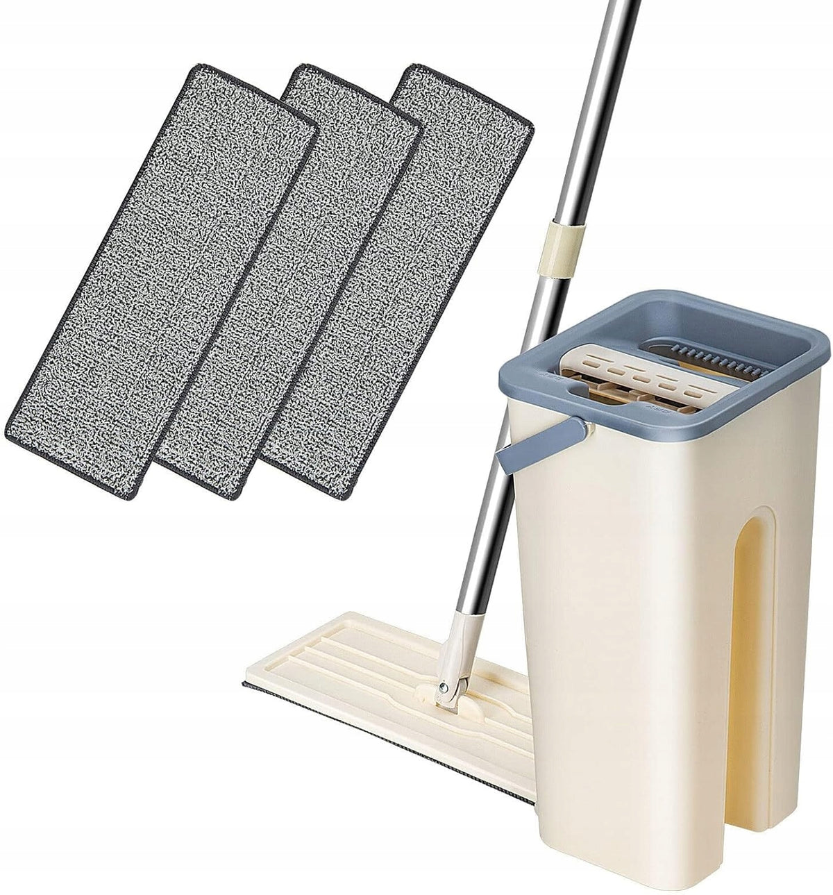 Flat Mop 2 CHAMBER Rotary SEPARATION Clean Dirty Water 3 Cartridges