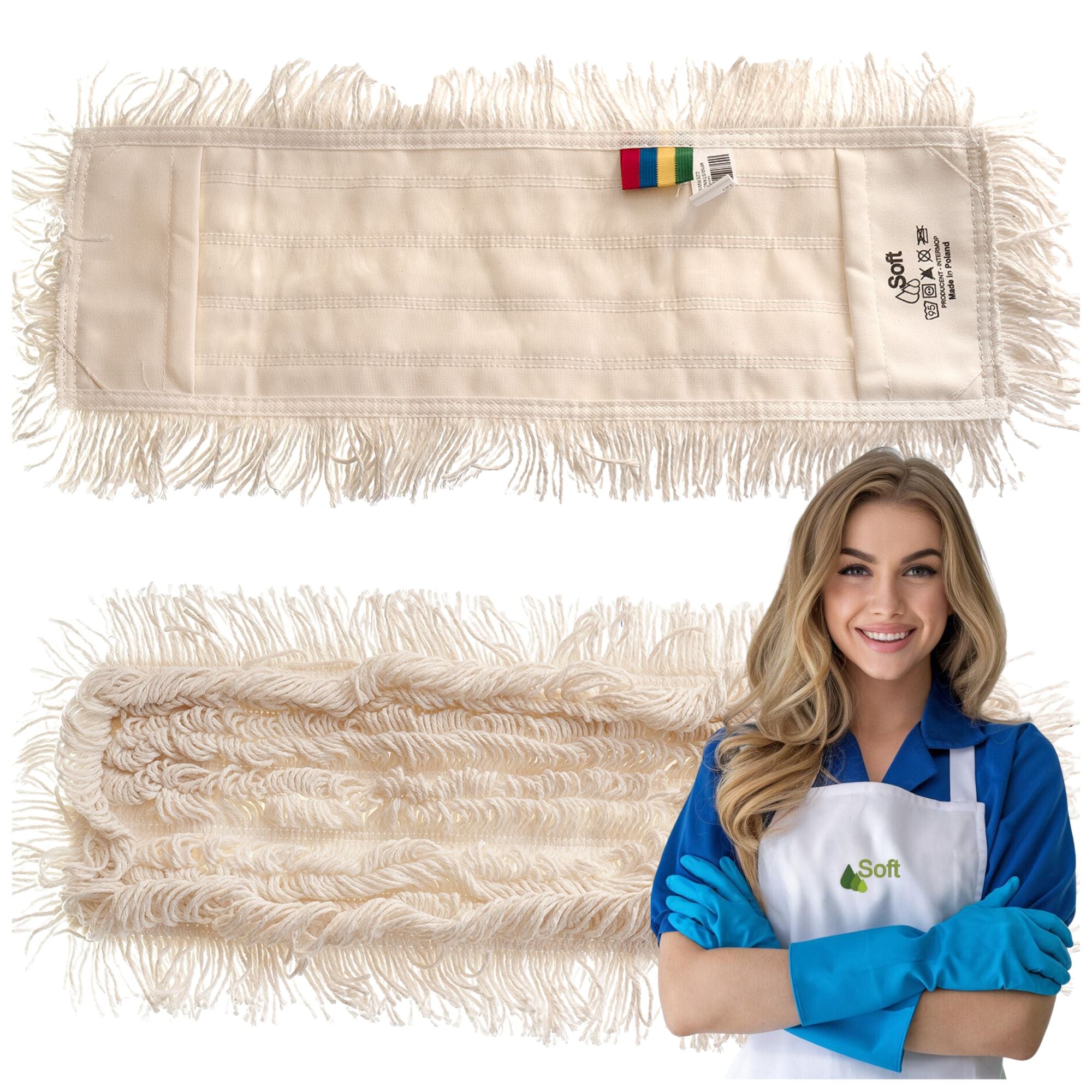 Flat Mop Cartridge SOFT Pocket 50cm For Home Hospital School Office