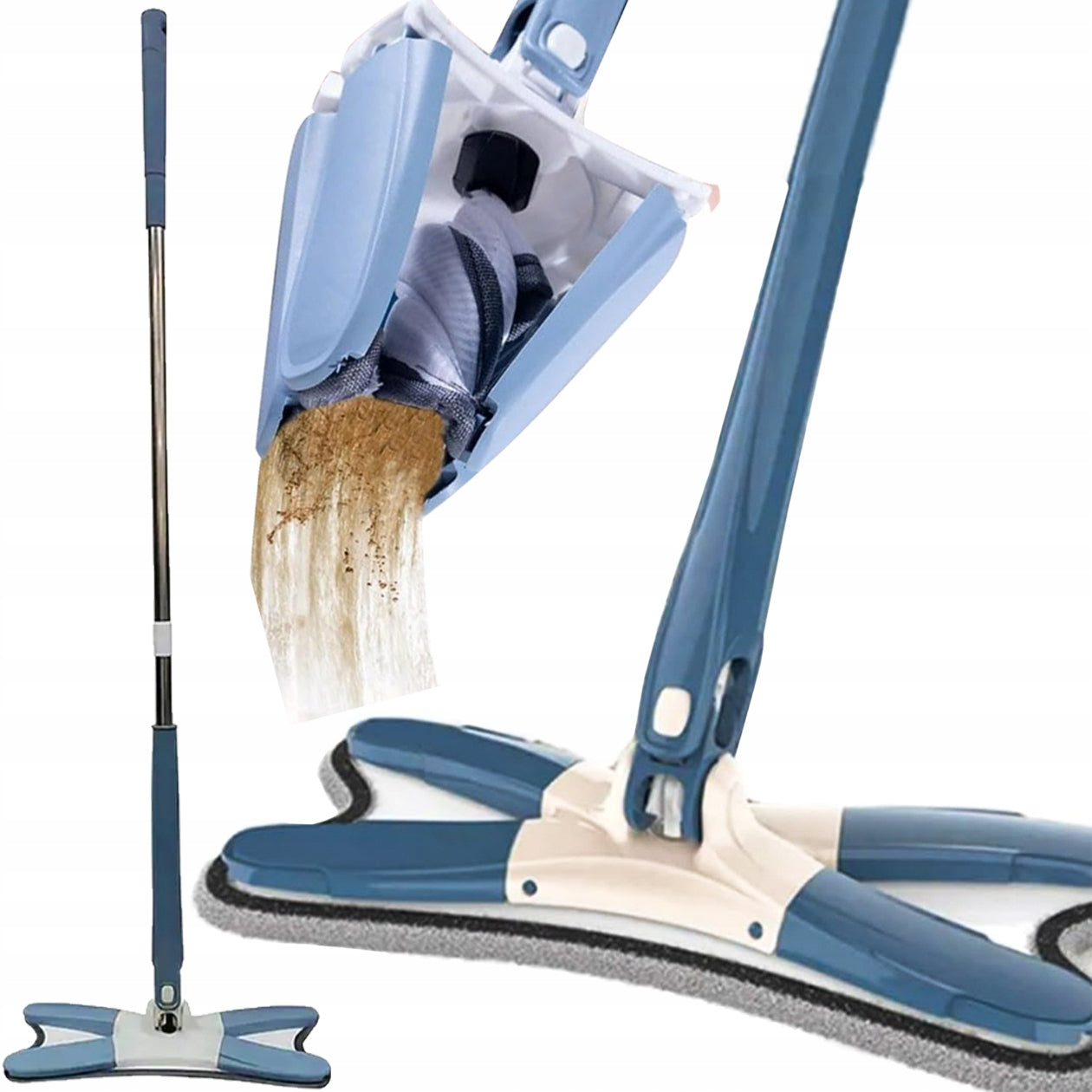 Flat Mop Folding Rotary Squeeze with Squeezer TWIST Butterfly + Cartridge Manufacturer code RC-K-1077