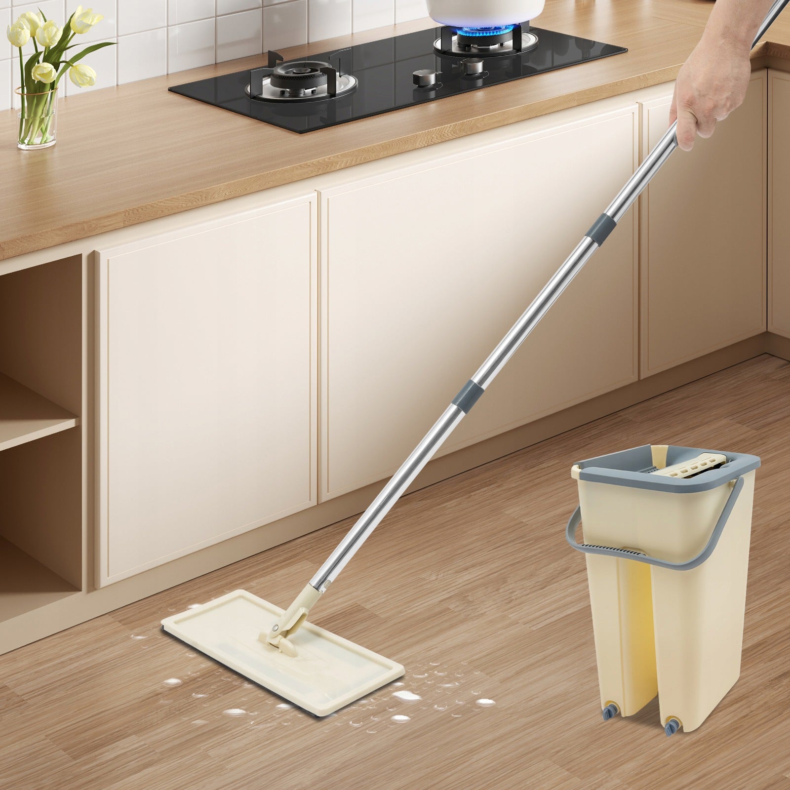 Flat Mop and Bucket Set,Mop Bucket Set for Floor Cleaning Packaging status original