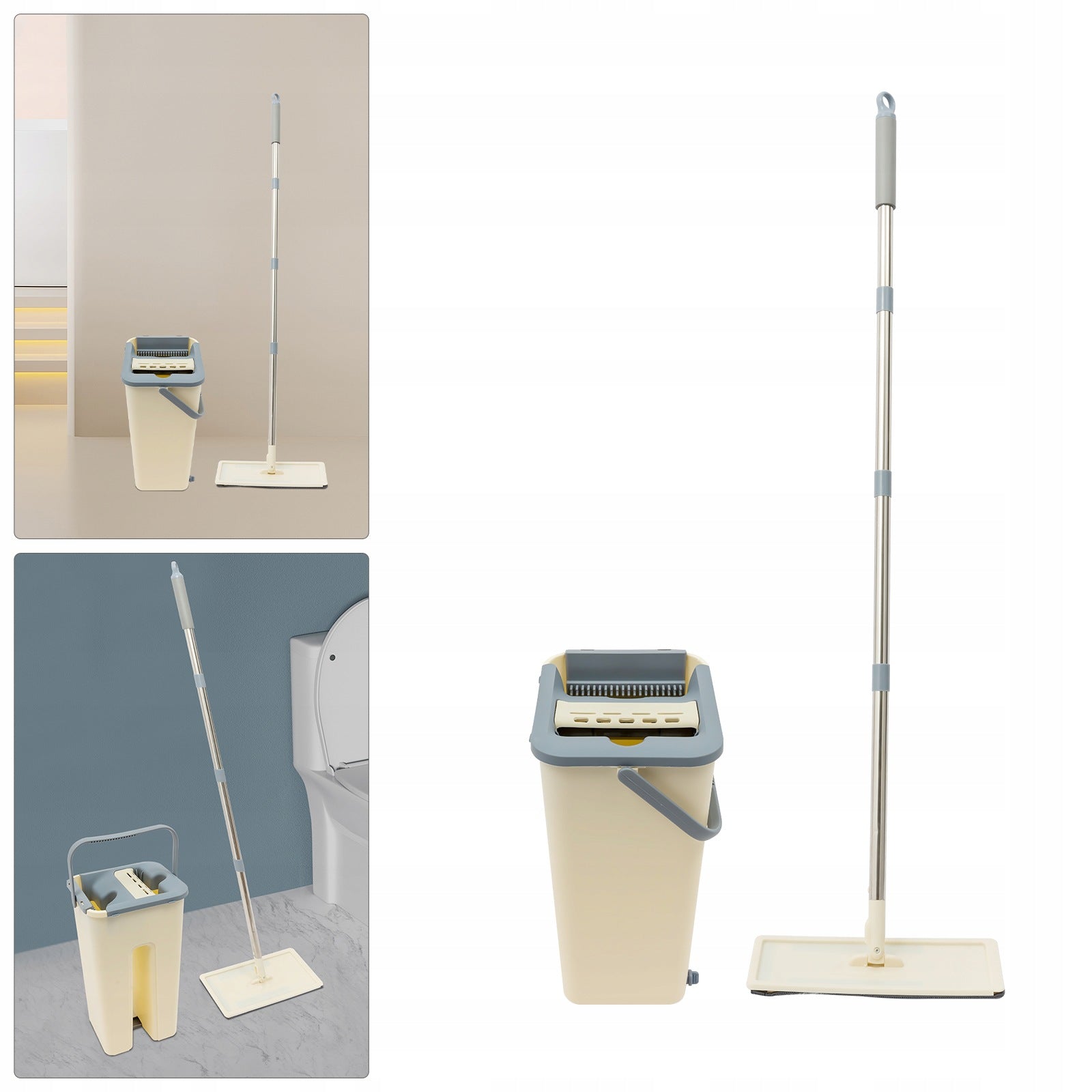Flat Mop and Bucket Set,Mop Bucket Set for Floor Cleaning