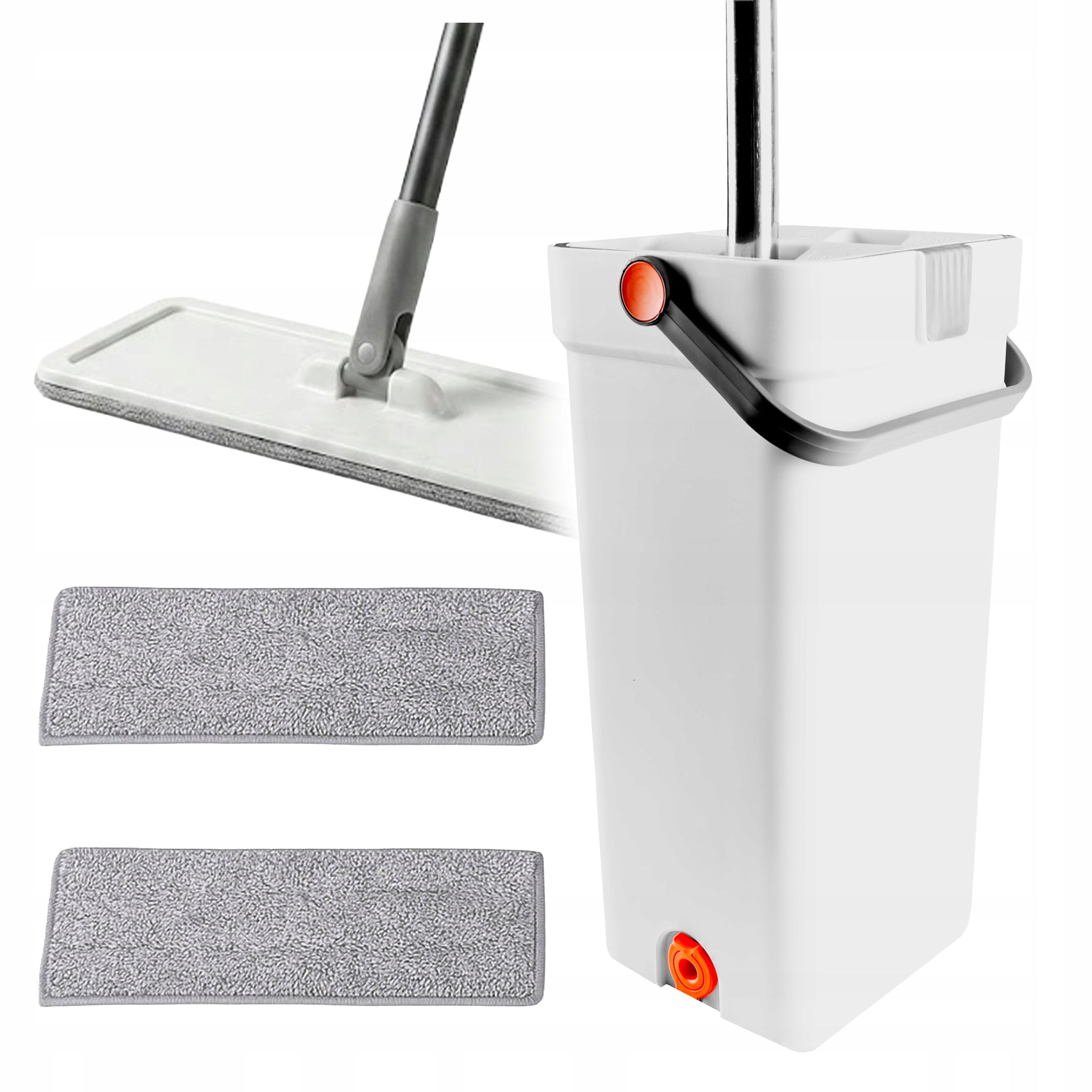 Flat Rotary Mop with Two Chamber Bucket Squeezer + 2 Cartridges Freebie