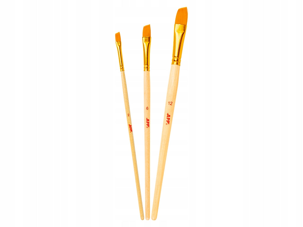 Flat bristle cut brush | set of 3 | APP Angle