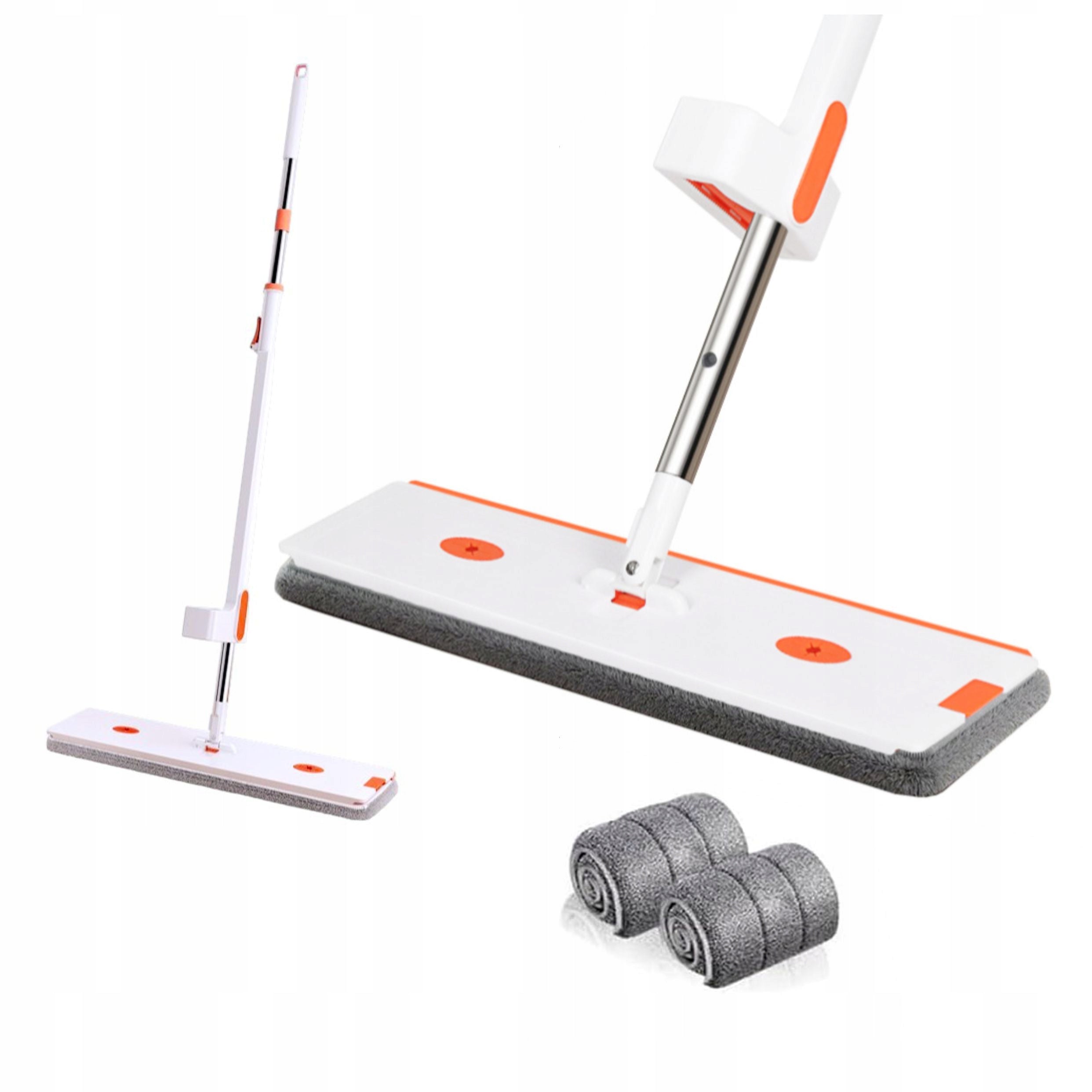 Flat mop 360° foldable for wipes and microfiber + 2 cartridges