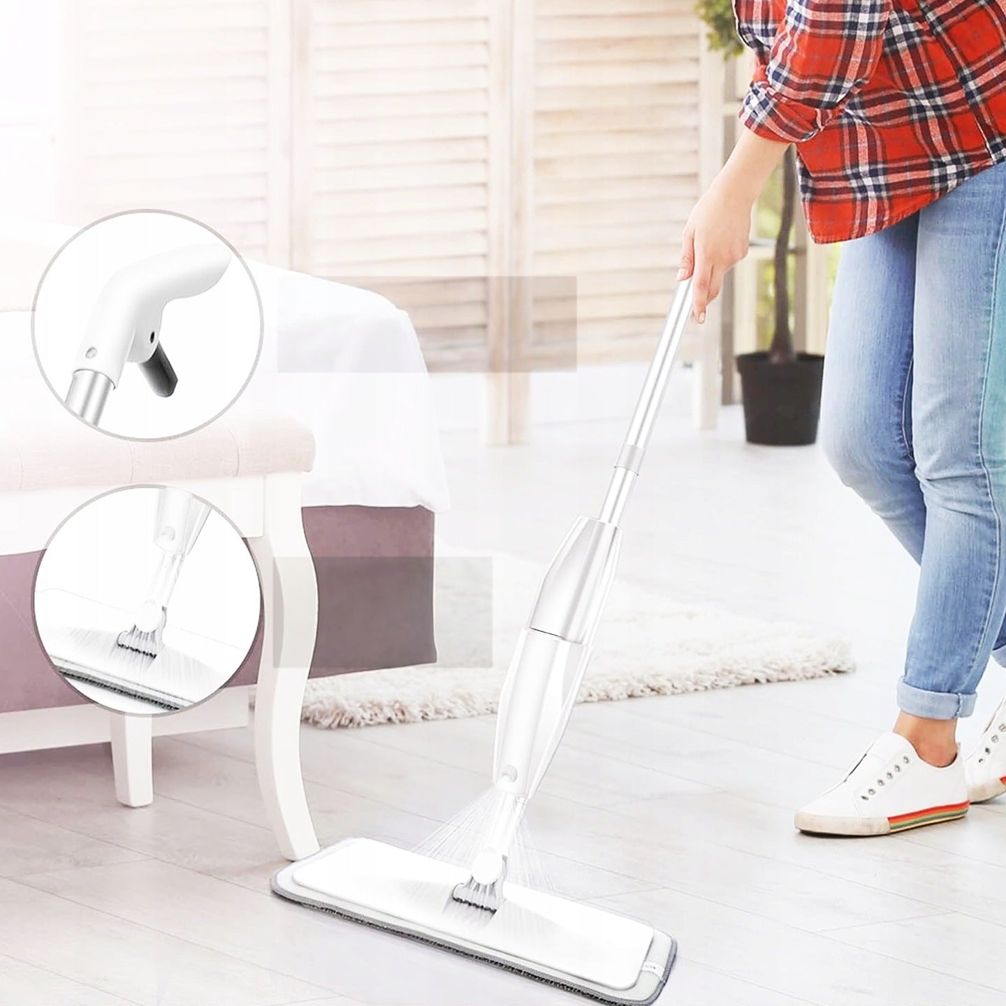 Flat mop Falcon FLAT MOP + cloth sprayer large folding convenient hit Brand Falcon