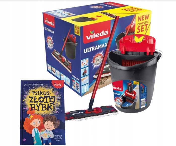 Flat mop Vileda convenient cleaning WITHOUT STREAKS modern design + FREEBIE