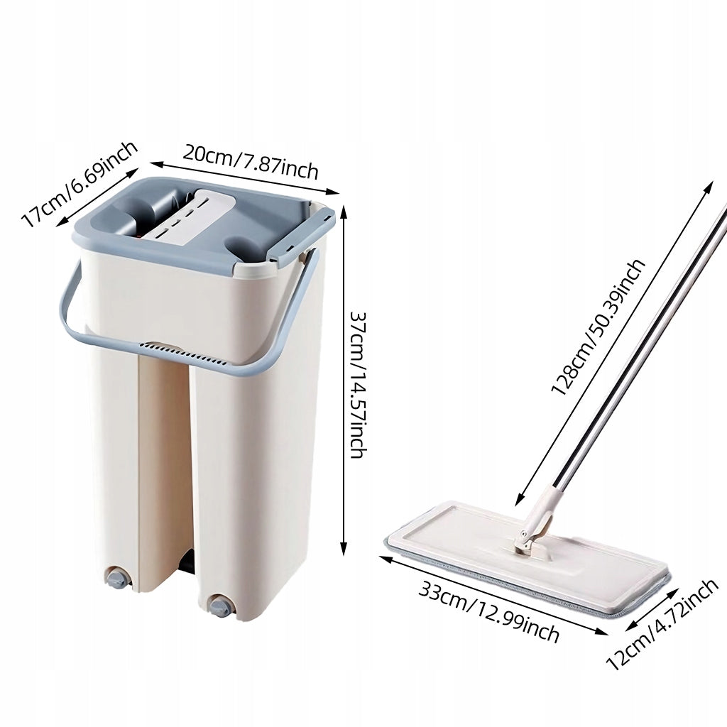 Flat mop with bucket dirty separation + 2 cartridges, cleaning kit Brand no brand