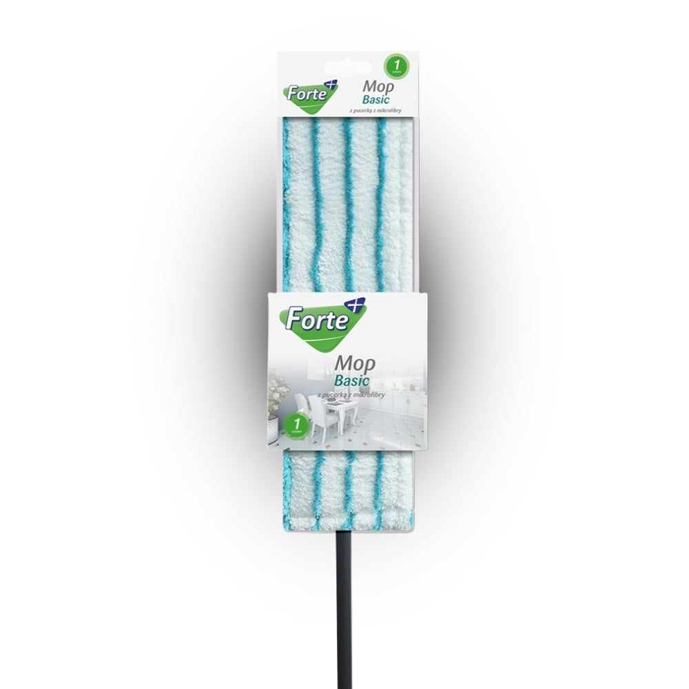 Flat mop with microfiber knocker + telescopic pole 118cm Basic FORTE+ Packaging status original