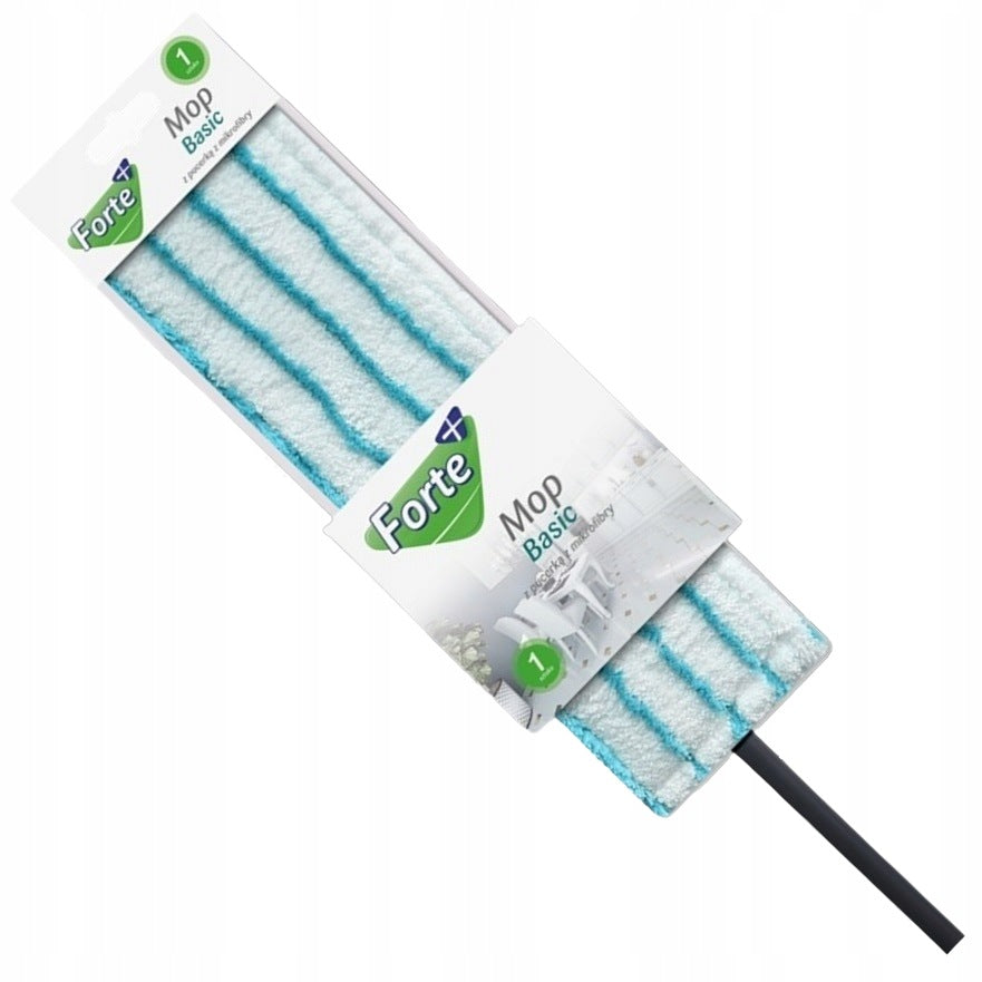 Flat mop with microfiber knocker + telescopic pole 118cm Basic FORTE+