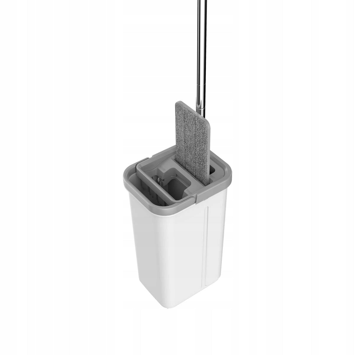 Flat mop with two-chamber bucket with squeezer 2 inserts stick telescope Brand no brand