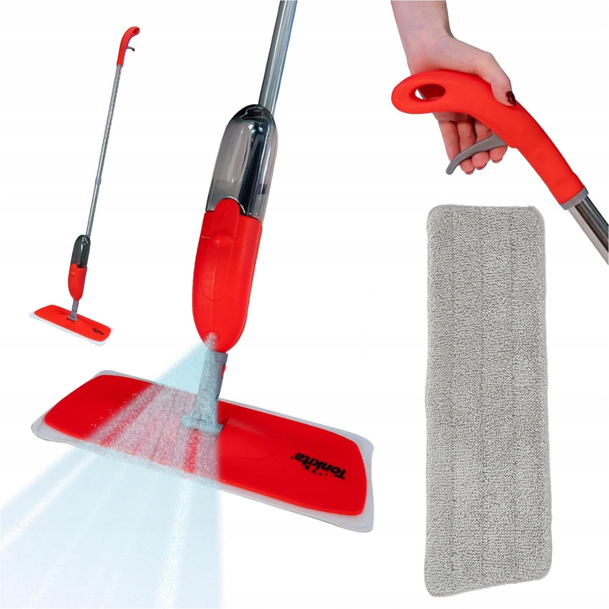 Flat mop with washer antibacterial microfiber cartridge Manufacturer code TK781A