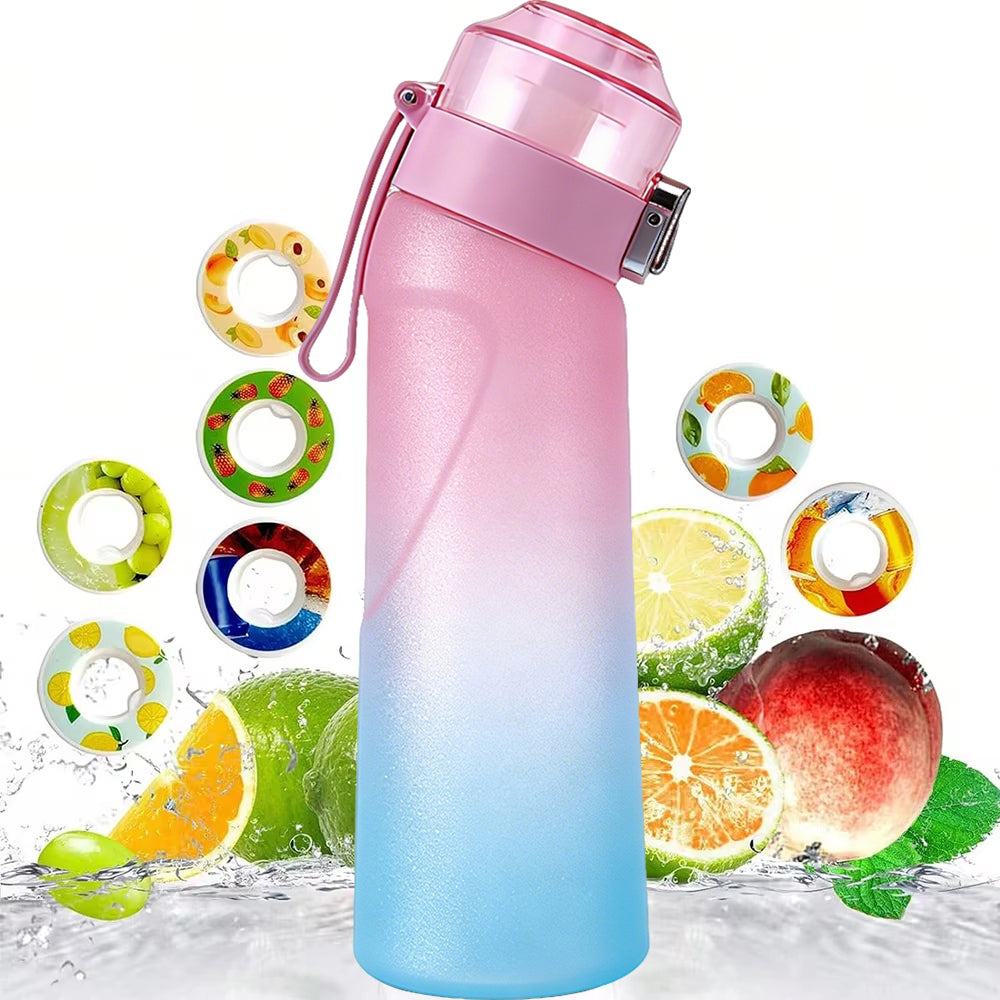 Flavored Water Bottle 650 ml with 7 Capsules - No Sugar or Calories Pink