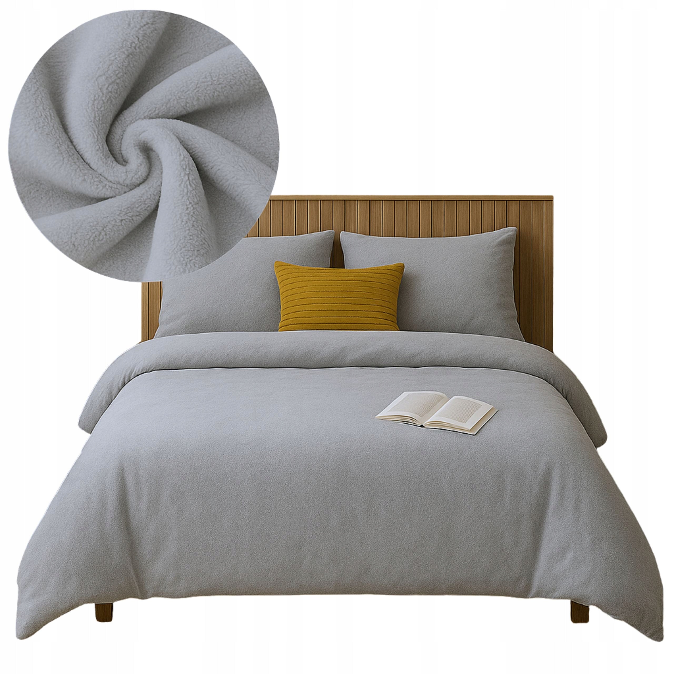 Fleece Bedding 160x200 BEAR Winter Bedding Set Plush Grey EAN (GTIN) 5905610818203