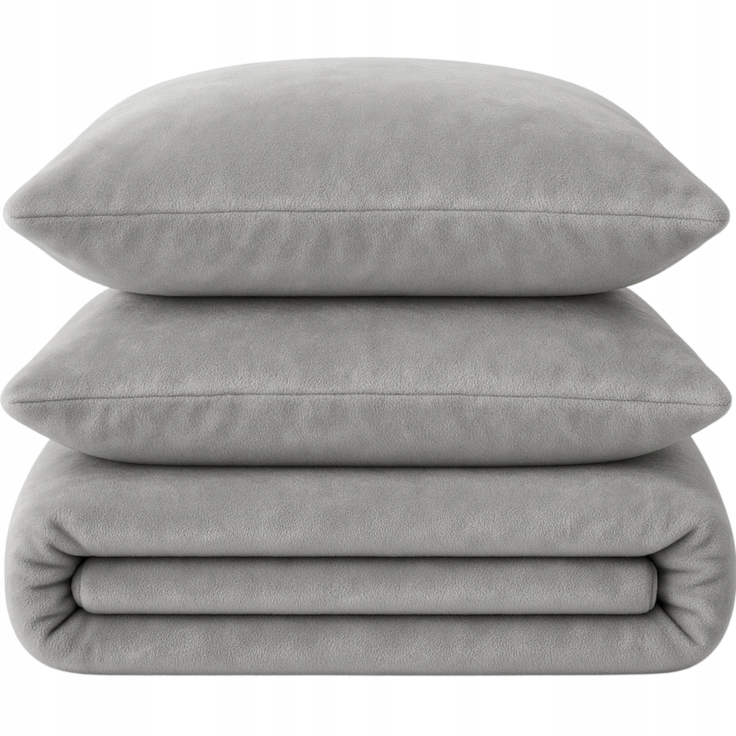 Fleece Bedding 160x200 BEAR Winter Bedding Set Plush Grey