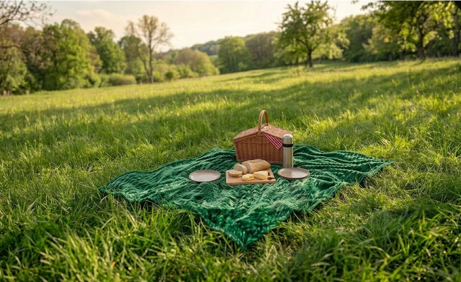 Fleece blanket FALA 220x240 bottle green Brand no brand