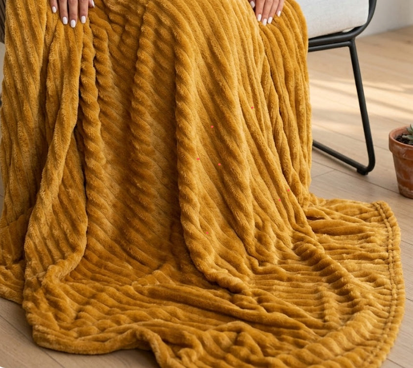 Fleece blanket FALA 220x240 mustard Brand no brand