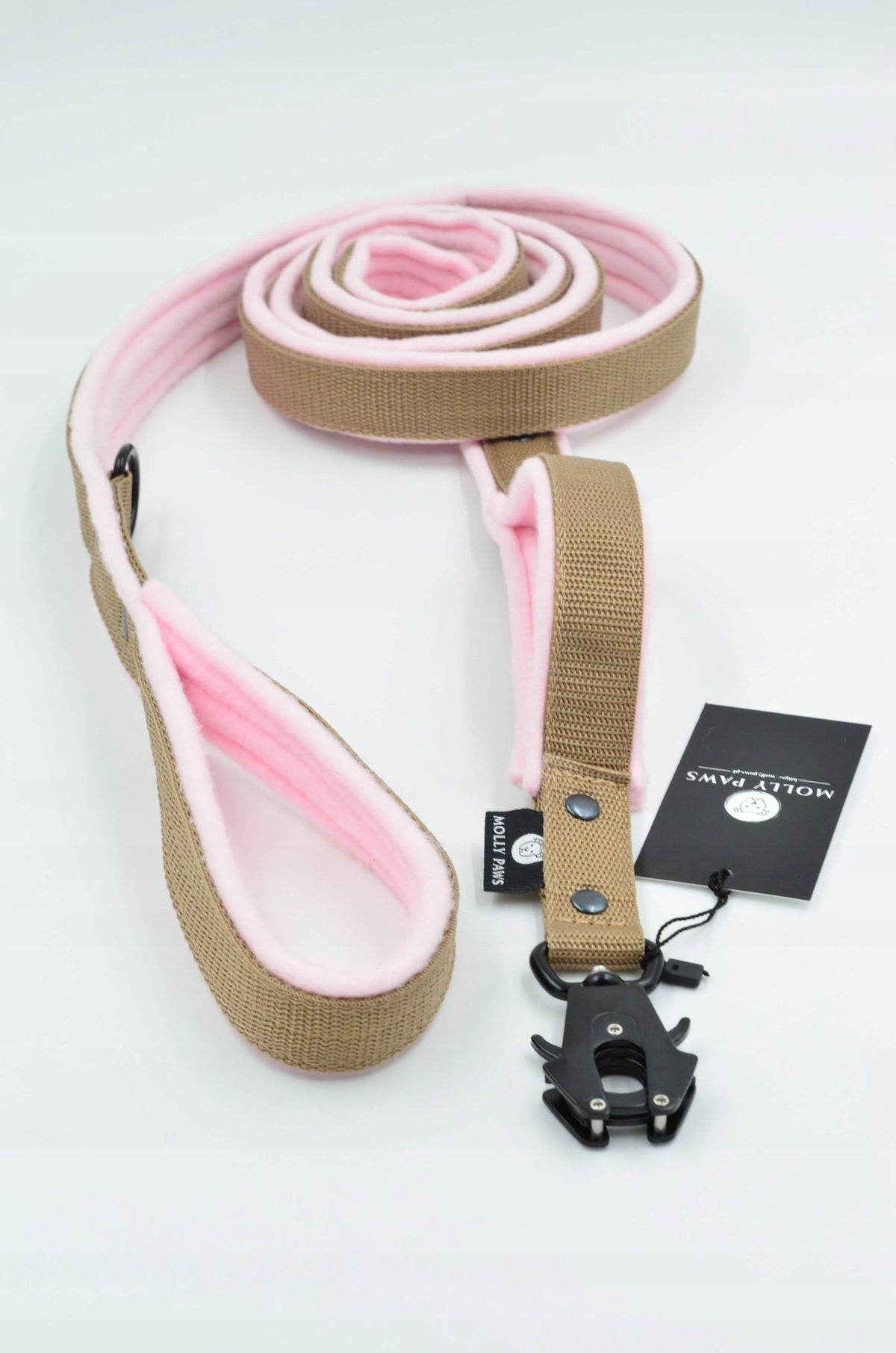 Fleece leash with double handle length 180cm