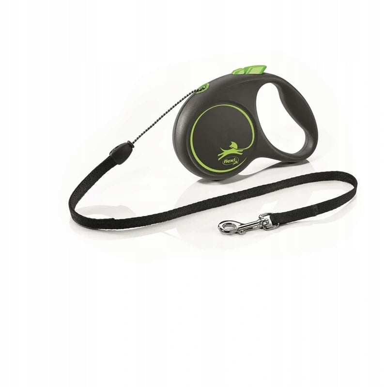 Flexi Black Design Automatic Dog Leash Black/Green S 5m Cord