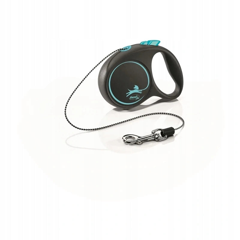 Flexi Black Design Automatic Dog Leash Black/Light Blue XS