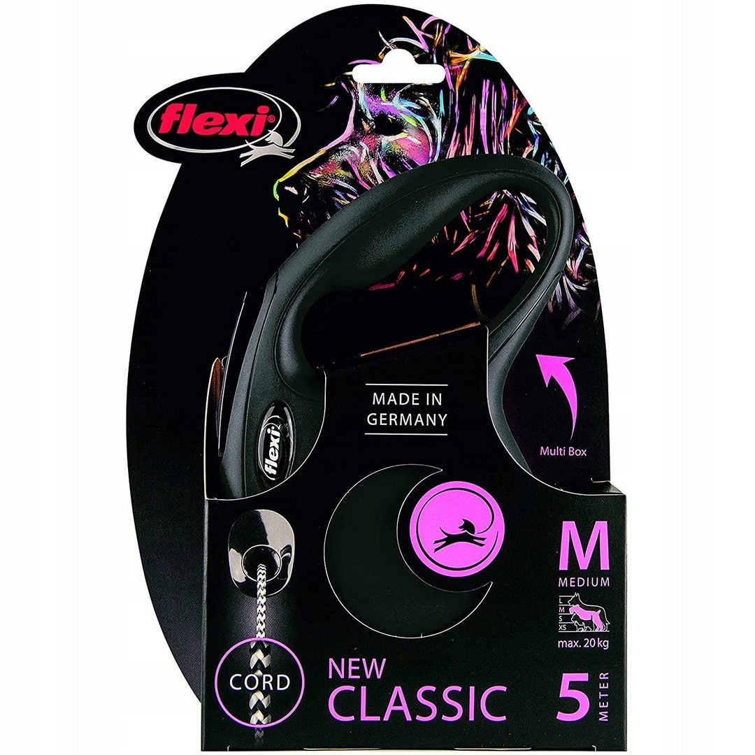 Flexi Classic M 5m Automatic Dog Leash up to 25kg Black Color black