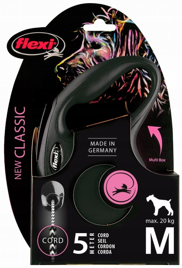 Flexi New Classic Automatic Dog Leash Cable M black 5 meters Brand Flexi