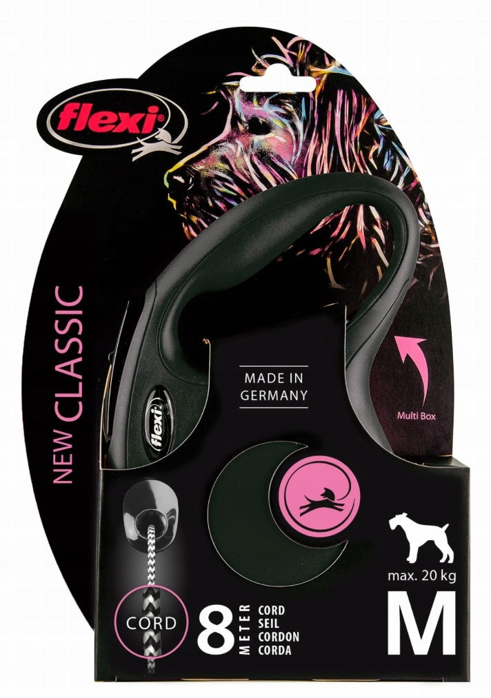 Flexi New Classic Automatic Dog Leash Cable M black 8 meters Brand Flexi
