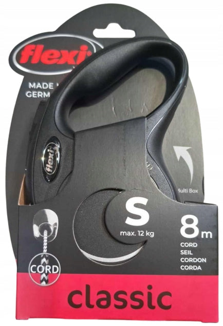 Flexi New Classic Automatic Dog Leash Cable S black 8 meters Manufacturer code 05CL10C8.210.S