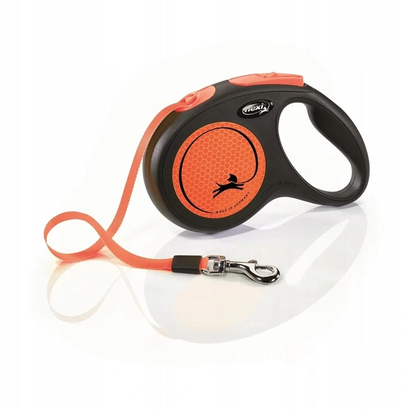 Flexi New Neon Automatic Dog Leash Black/Neon Orange M