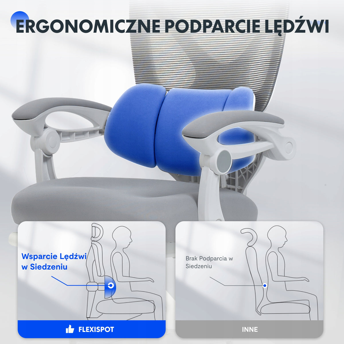 FlexiSpot OC4 Fotel ergonomiczny z 3-strefowym podparciem BIFMA Home Office Manufacturer code YZ276